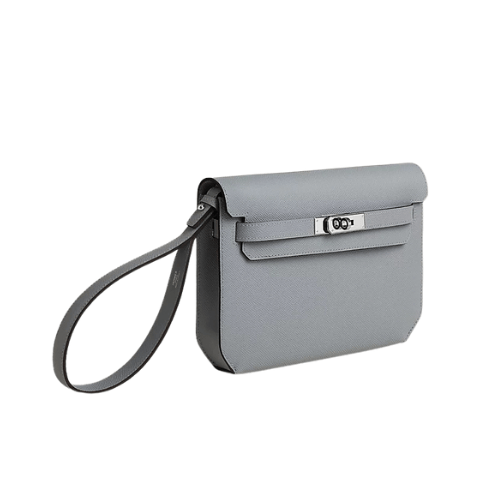 HERMES Kelly depeches 25 pouch gris pantin