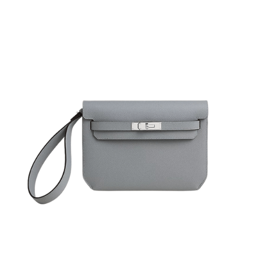 HERMES Kelly depeches 25 pouch gris pantin