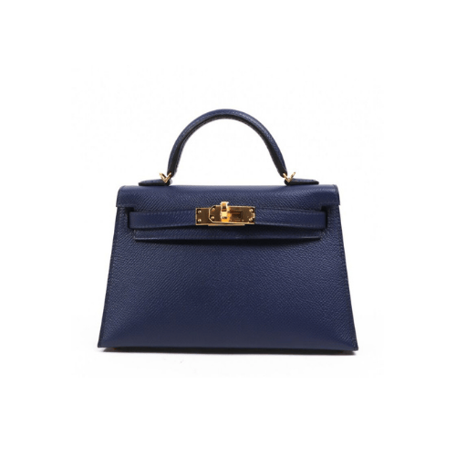 HERMES Blue Kelly Gold Hardware