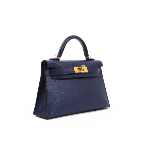 HERMES Blue Kelly Gold Hardware