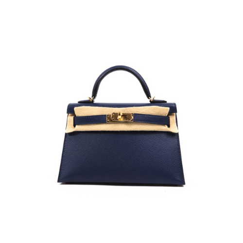 HERMES Blue Kelly Gold Hardware