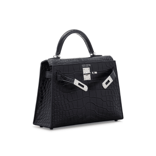 HERMES Kelly II Black Alligator