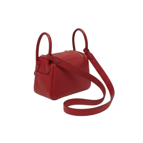 HERMES Taurillon Clemence Mini Lindy Red