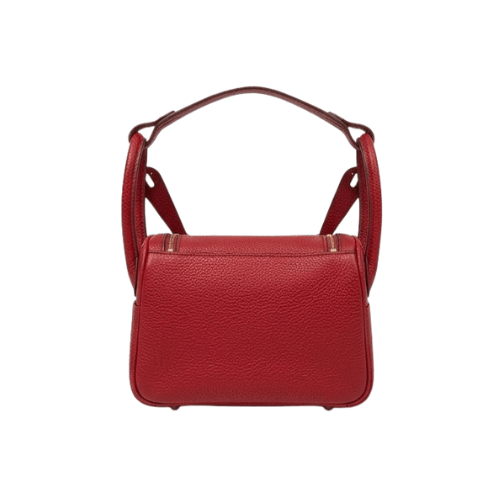 HERMES Taurillon Clemence Mini Lindy Red
