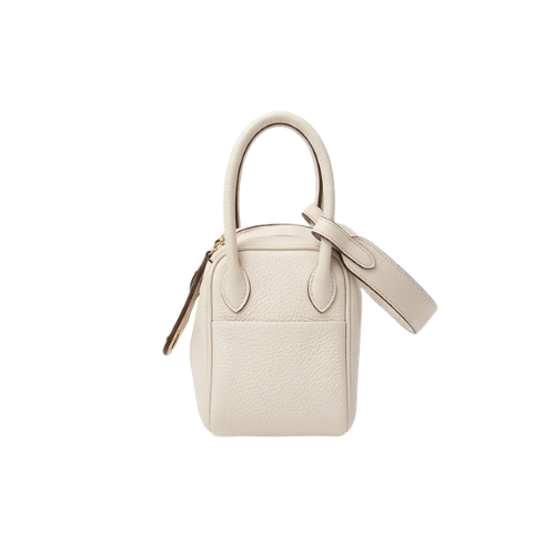 HERMES Taurillon Clemence Mini Lindy White