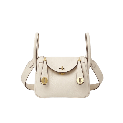 HERMES Taurillon Clemence Mini Lindy White