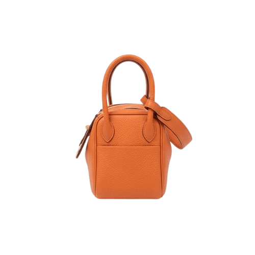 HERMES Taurillon Clemence Mini Lindy Orange