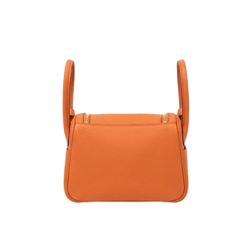 HERMES Taurillon Clemence Mini Lindy Orange