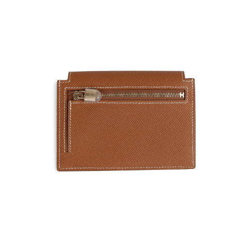 HERMES Kelly Pocket Compact Wallet Gold Epsom