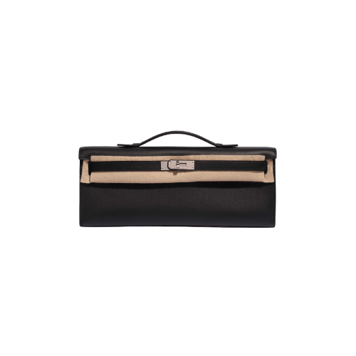 HERMES Kelly Cut Clutch Black