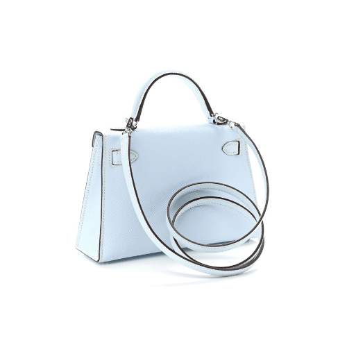 HERMES Mini Kelly II Sellier bags in Bleu Brume
