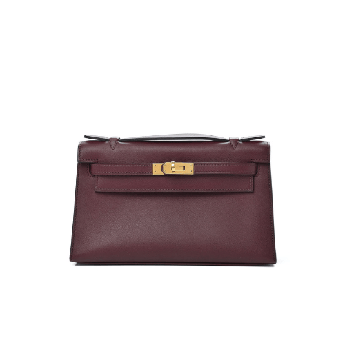 HERMES Swift Kelly Pochette Clutch Bordeaux
