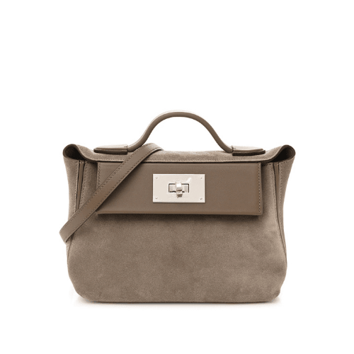HERMES Grizzly 24/24 21 bag in Gris Caillou and Etoupe,