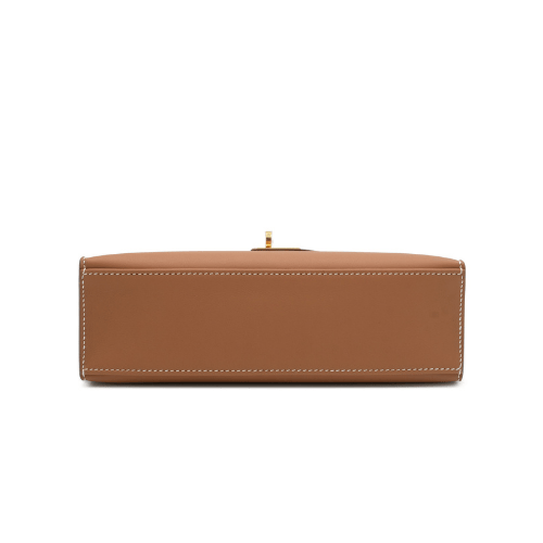 HERMES Kelly Pochette in Gold Swift leather