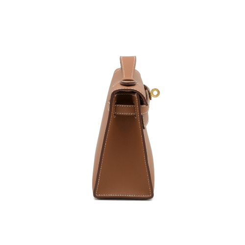 HERMES Kelly Pochette in Gold Swift leather