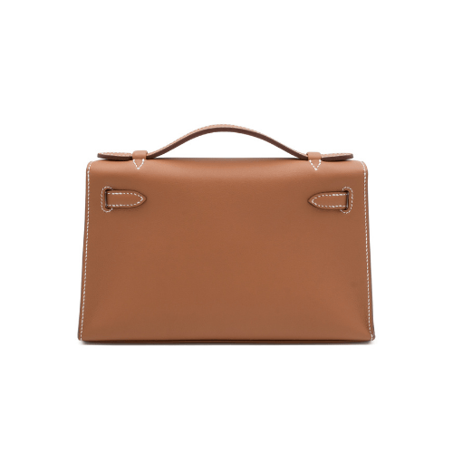 HERMES Kelly Pochette in Gold Swift leather
