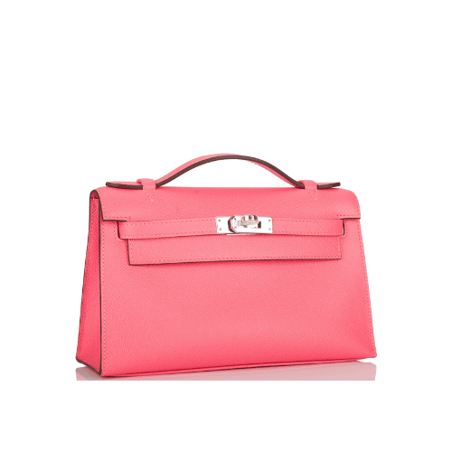 HERMES Kelly Pochette Rose Azalee