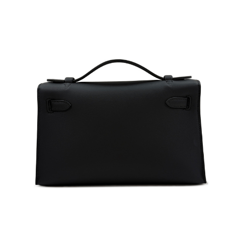 HERMES Kelly Pochette Swift Black