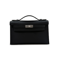 HERMES Kelly Pochette Swift Black