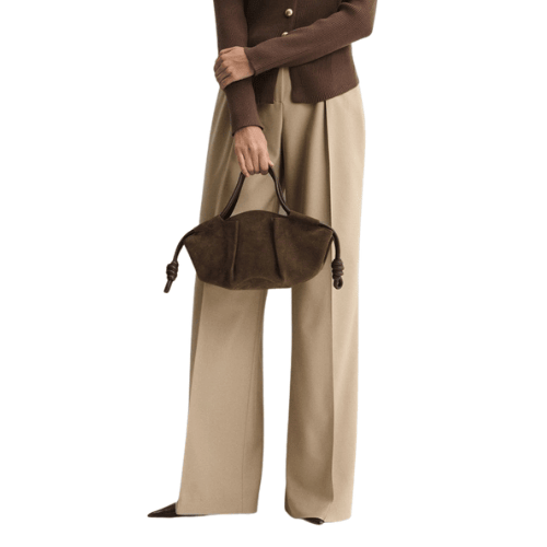 LOEWE Loewe Hobo suede texture chocolate brown
