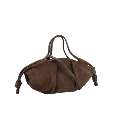 LOEWE Loewe Hobo suede texture chocolate brown