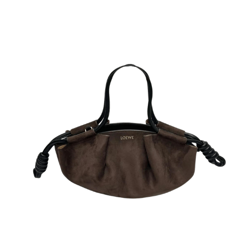 LOEWE Loewe Hobo suede texture chocolate brown