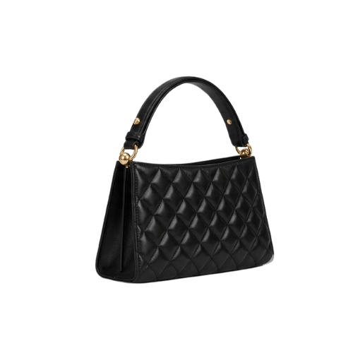 CHANEL black quilted leather shoulder bag