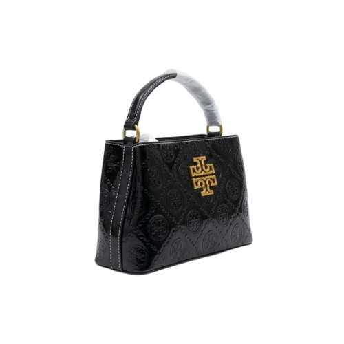 TORY BURCH Eleanor small handbag patent leather Black