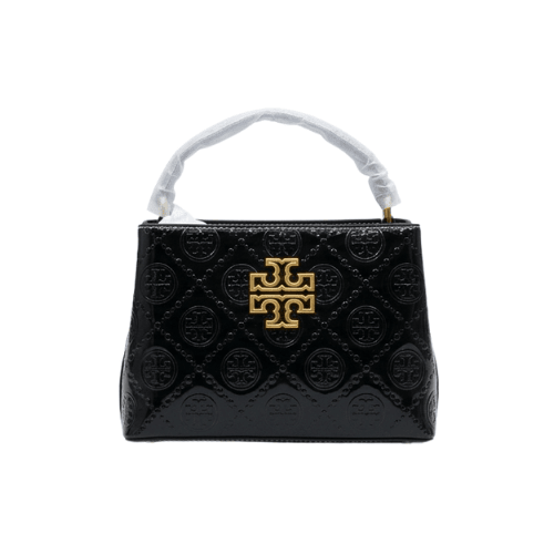 TORY BURCH Eleanor small handbag patent leather Black