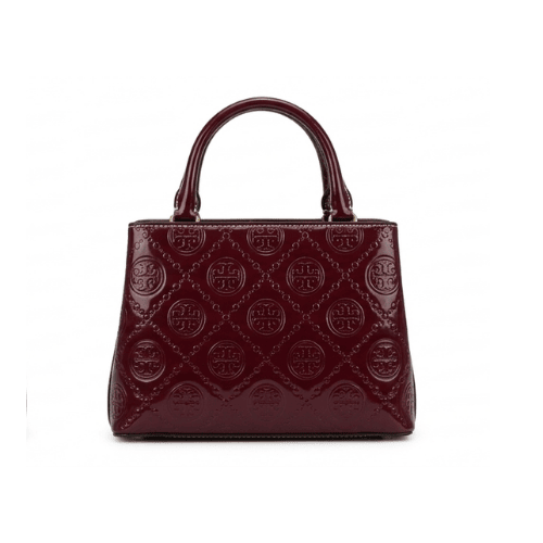 TORY BURCH Eleanor small handbag patent leather Burgundy