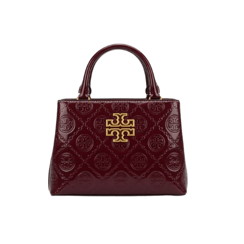 TORY BURCH Eleanor small handbag patent leather Burgundy