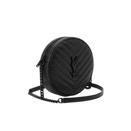YSL Vinyle round camera bag black