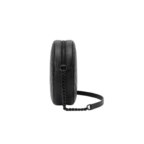 YSL Vinyle round camera bag black