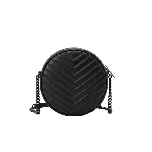 YSL Vinyle round camera bag black