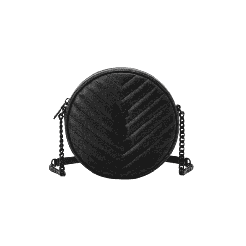 YSL Vinyle round camera bag black