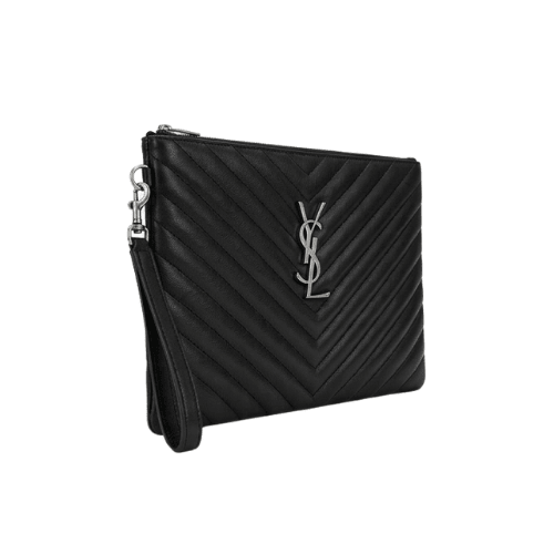 YSL Matelasse Leather Pouch Silver Hardware