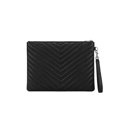 YSL Matelasse Leather Pouch Silver Hardware