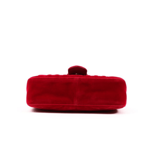 GUCCI GG Marmont shoulder bag quilted velvet (Red)