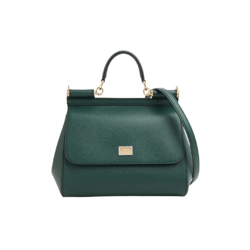 DOLCE & GABBANA Sicily handbag Dauphine leather (Green)