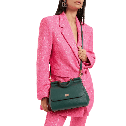 DOLCE & GABBANA Sicily handbag Dauphine leather (Green)