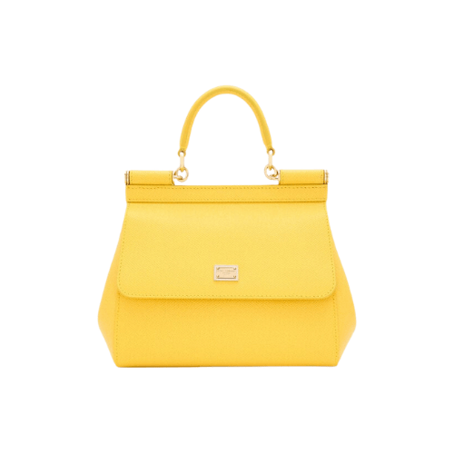 DOLCE & GABBANA Sicily handbag Dauphine leather (Yellow)
