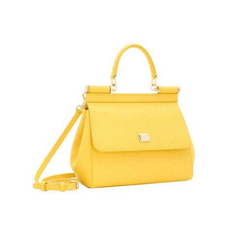 DOLCE & GABBANA Sicily handbag Dauphine leather (Yellow)