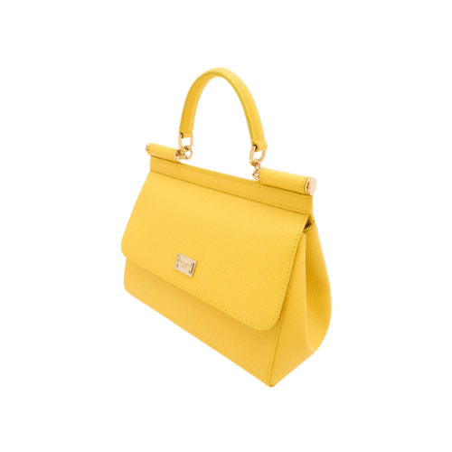 DOLCE & GABBANA Sicily handbag Dauphine leather (Yellow)