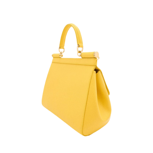 DOLCE & GABBANA Sicily handbag Dauphine leather (Yellow)