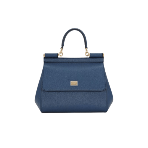 DOLCE & GABBANA Sicily handbag Dauphine leather (Navy Blue)
