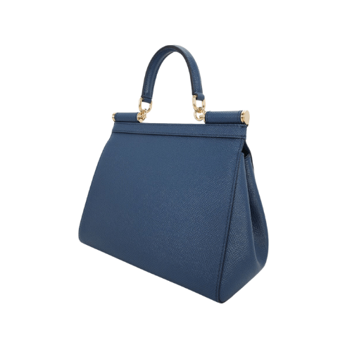 DOLCE & GABBANA Sicily handbag Dauphine leather (Navy Blue)