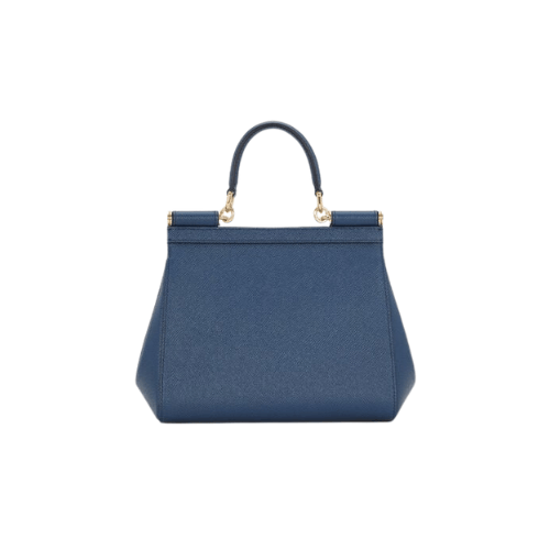 DOLCE & GABBANA Sicily handbag Dauphine leather (Navy Blue)