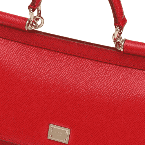 DOLCE & GABBANA Sicily handbag Dauphine leather (Red)