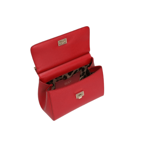 DOLCE & GABBANA Sicily handbag Dauphine leather (Red)