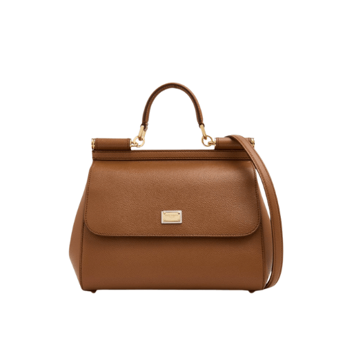 DOLCE & GABBANA Sicily handbag Dauphine leather (Brown)